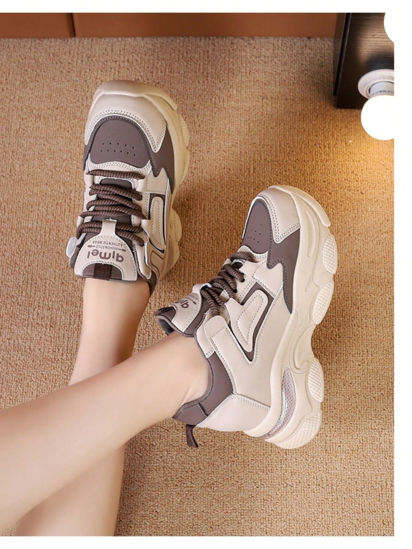 Women's New Thick-Soled Platform Sneakers, Sporty & Casual Style, For Shorter Stature, Height Increasing