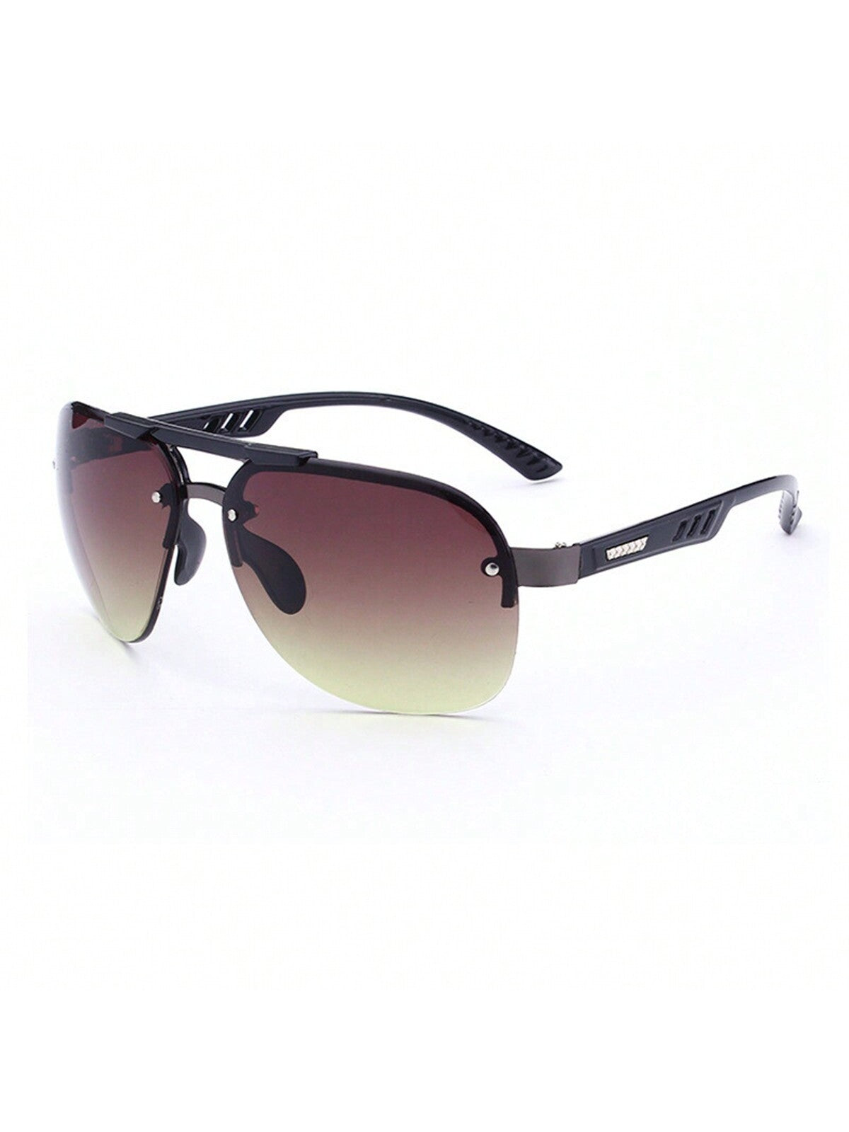 1pc Unisex Fashionable Anti-Reflective Black Framed Pc Material Sunglasses, Suitable For Four Seasons