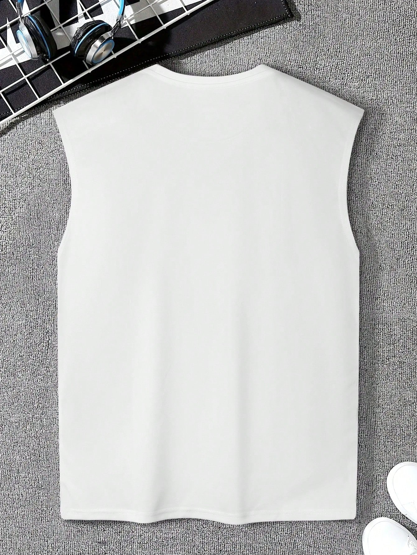 Men's Rose Printed Round Neck Vest