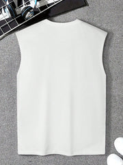 Men's Rose Printed Round Neck Vest