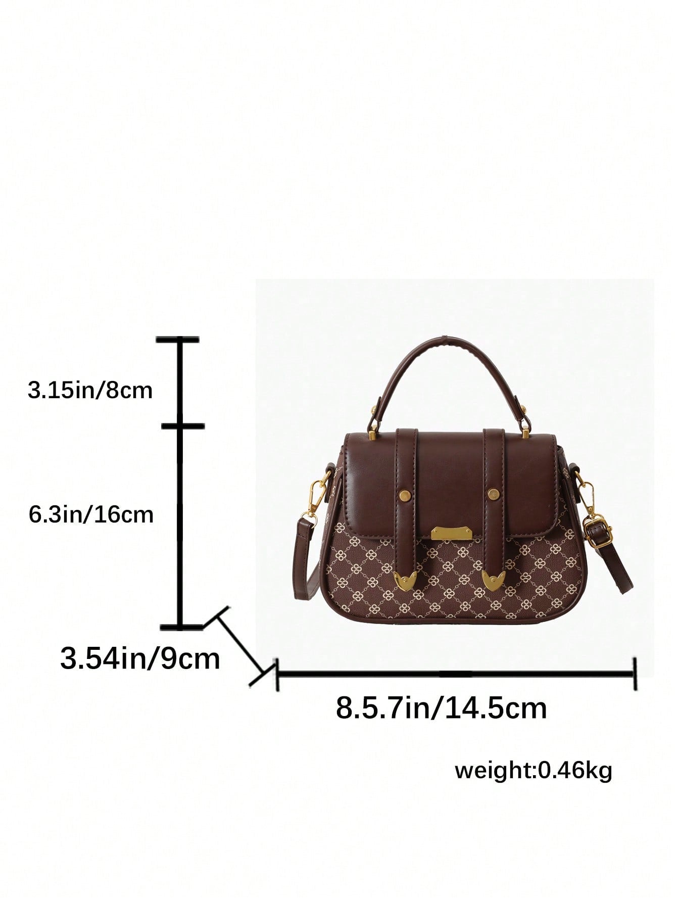 Vintage Floral Print Flap Messenger Handbag For Women, A Elegant Combination Of Classic And Modern