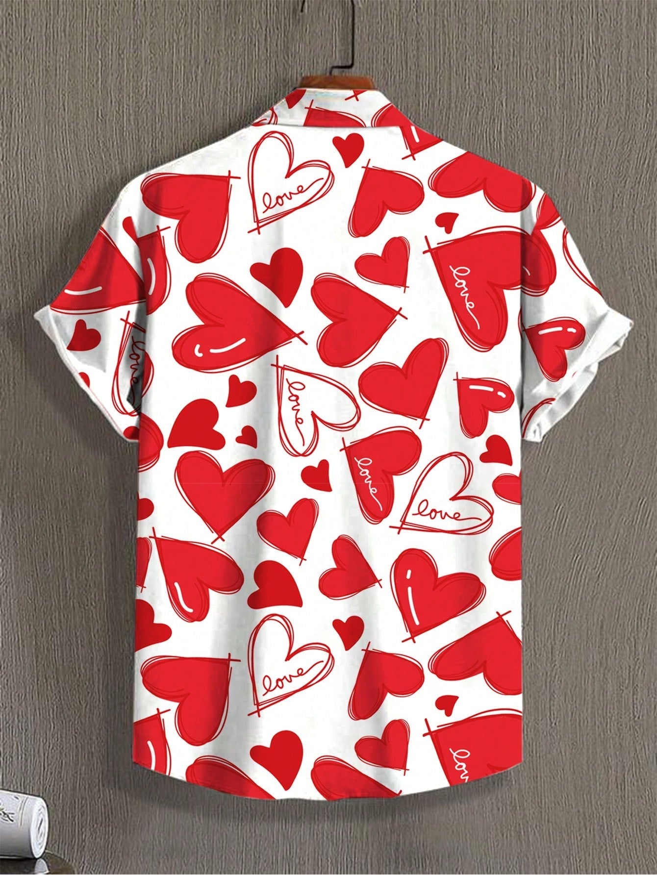 Manfinity Men's Heart Print Short Sleeve Shirt