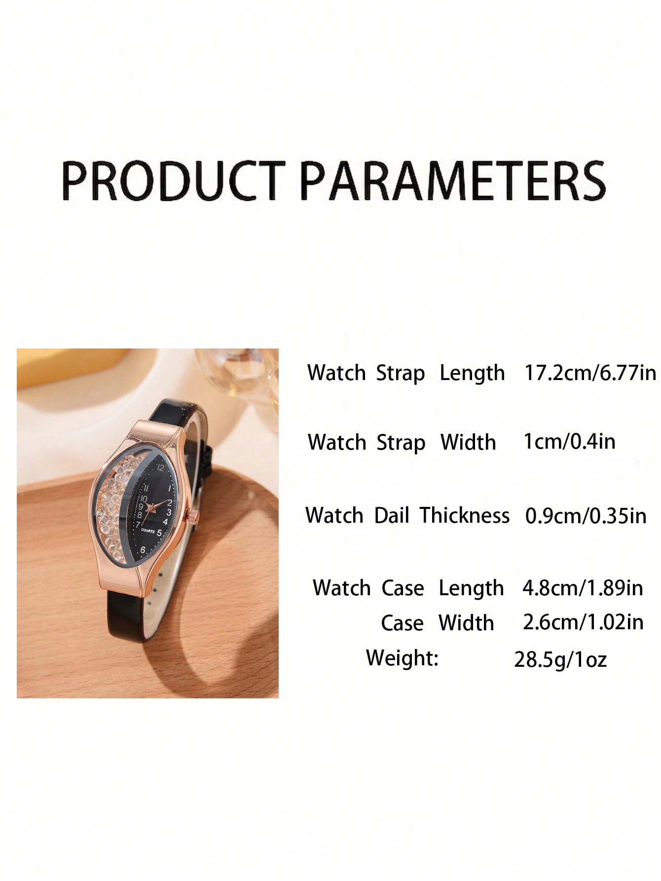 5pcs/Set Women's Pu Leather Strap Quartz Watch, Geometric Case With Glitter Sand & Rhinestone Decoration, Fashionable Shiny Big Rhinestone Jewelry Set