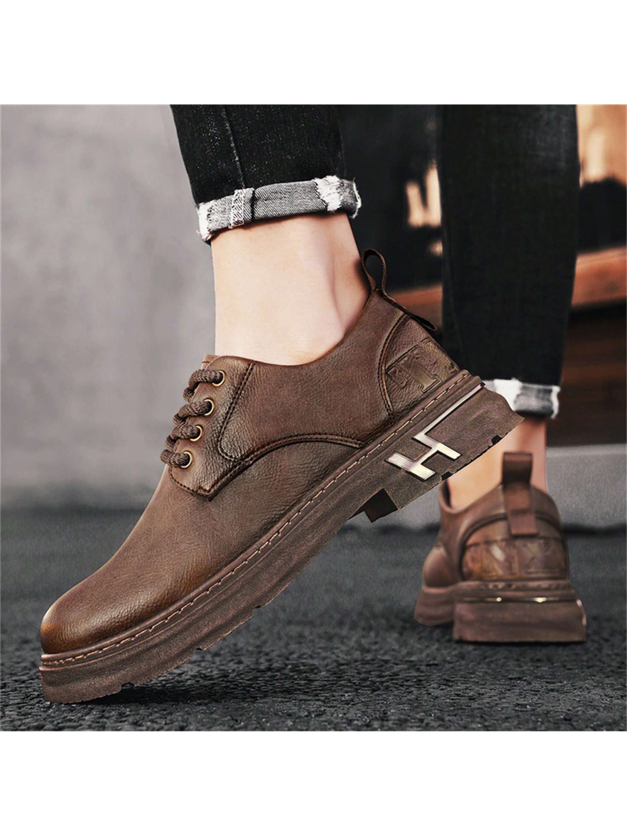 Men's Low-Cut Business Black Retro Casual British Style Shoes