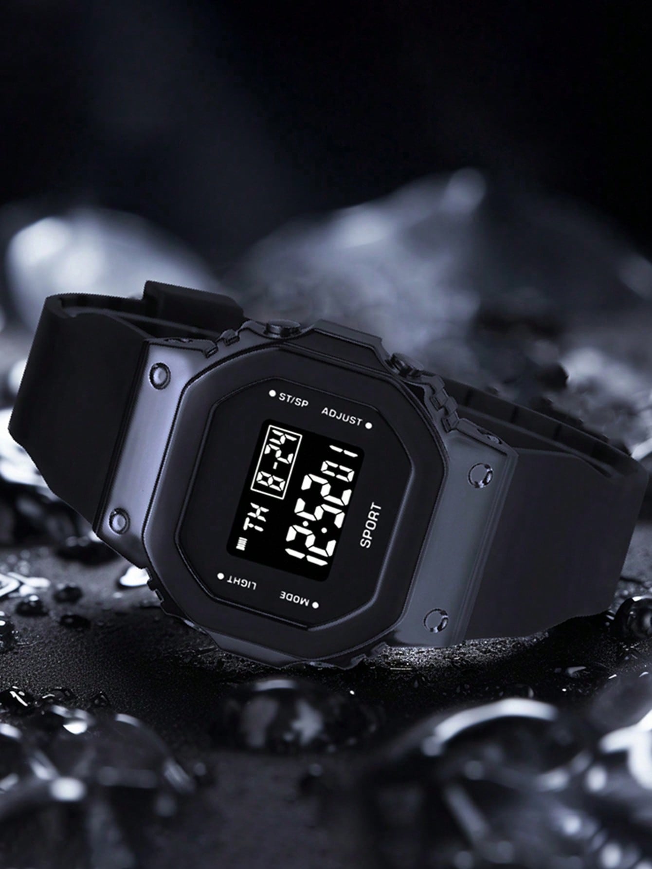 Business Style Men's Small Square Electronic Watch, Fashionable And Minimalist Square Design, Ins Sports Style Watch