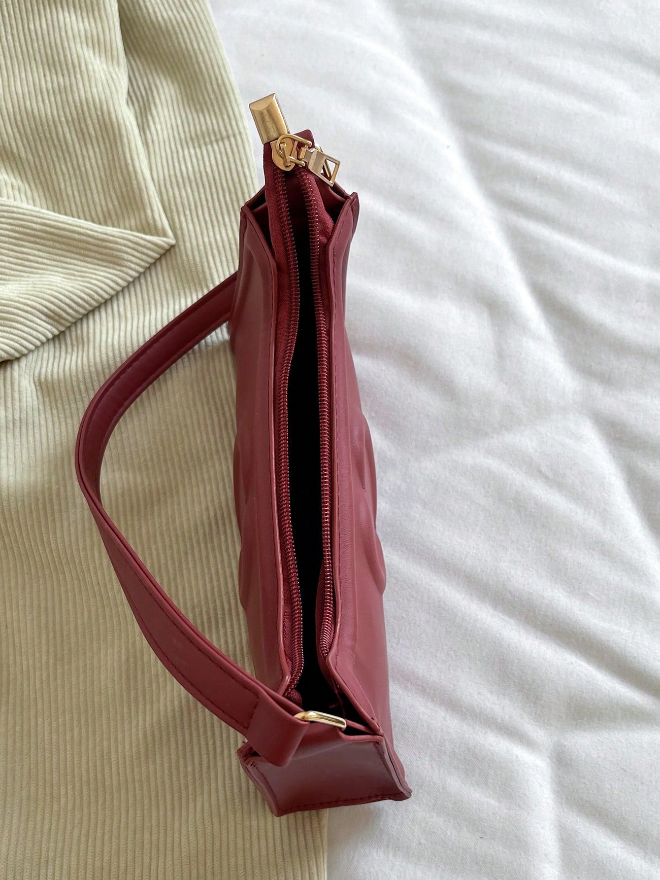 Solid Color & Minimalist & Luxury & Hobo Shoulder Bag For Men