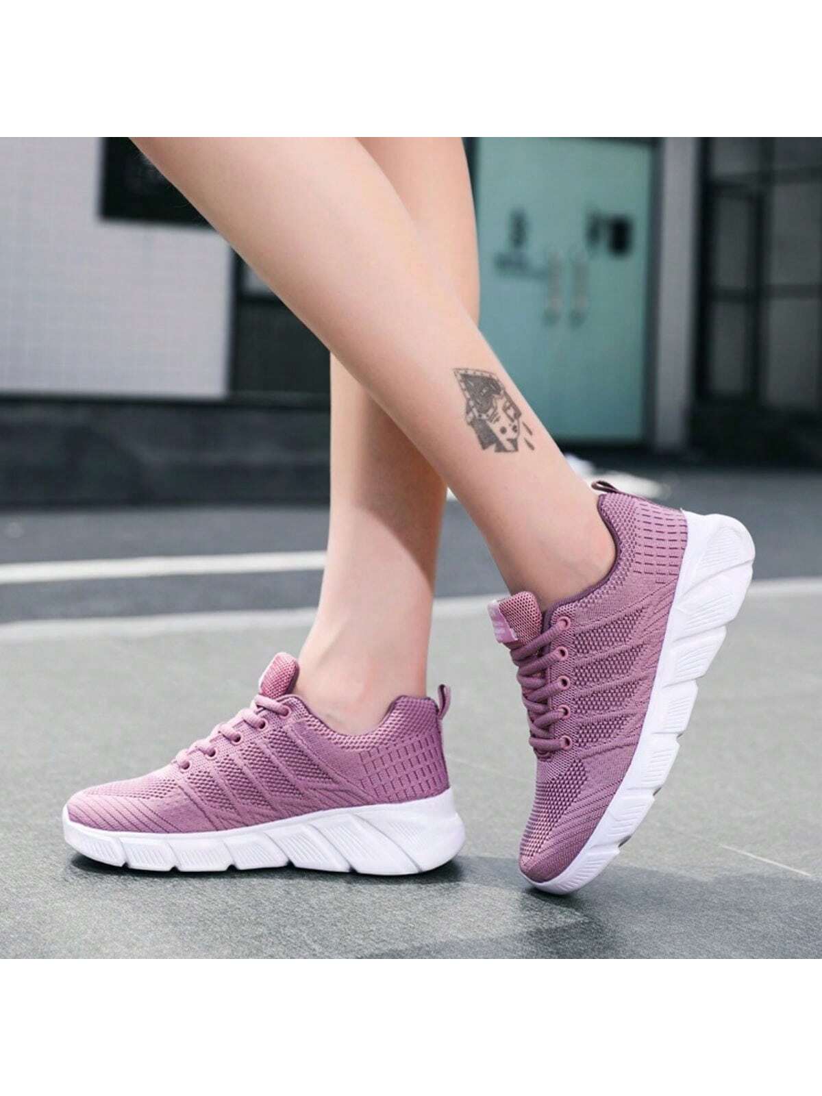 Women's Mesh Sports Shoes Breathable And Lightweight Running Shoes For Students Middle School Girls, Shock-Absorbing Athletic Sneakers For Walking Travel