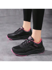 Women's Leather Surface Pink Shoes, Waterproof, Slip-Resistant, Lightweight, Comfortable Fitness Running Shoes, Shock-Absorbing & For Learning To Drive. Casual, Very Lightweight, Good For Students.