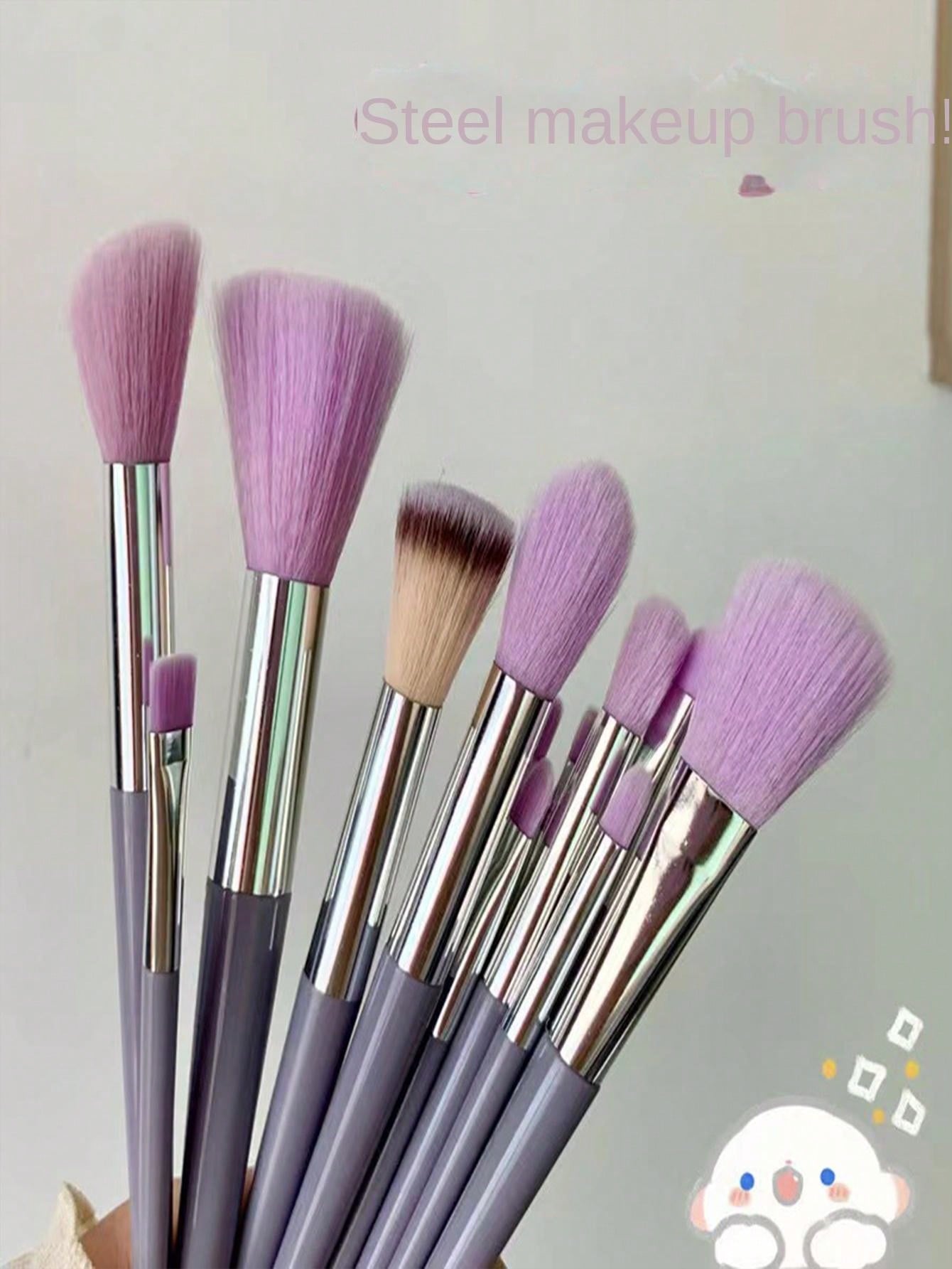 13pcs Violet Makeup Brush Set And Storage Bag Brush Bristles Soft 13 Blush Eyeshadow Concealer Foundation Loose Powder Highlighter Brush Eyebrow Brush Lip Brush Concealer Brush Beginner Makeup Kit Perfect Gift For Valentine'S Day