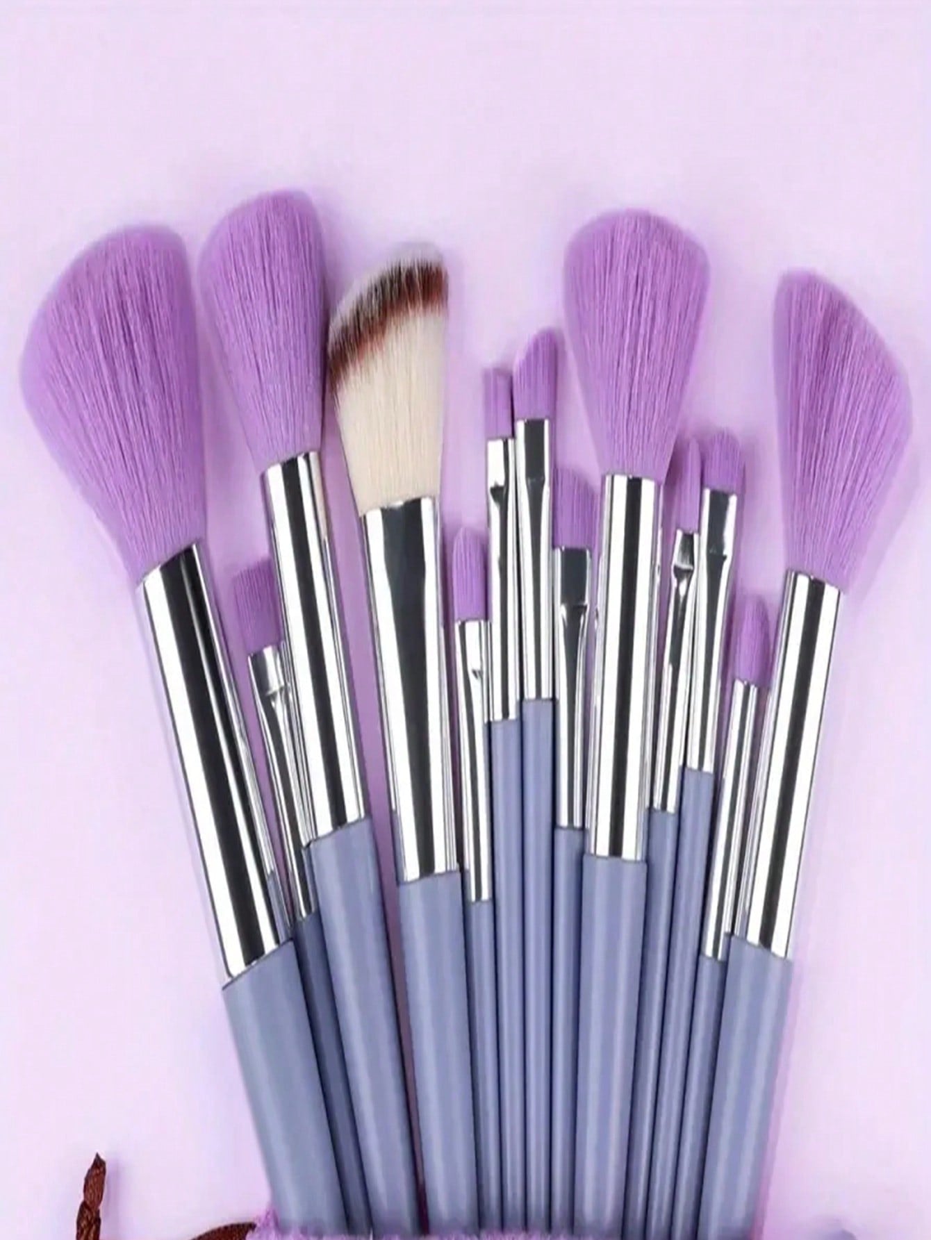 13pcs Violet Makeup Brush Set And Storage Bag Brush Bristles Soft 13 Blush Eyeshadow Concealer Foundation Loose Powder Highlighter Brush Eyebrow Brush Lip Brush Concealer Brush Beginner Makeup Kit Perfect Gift For Valentine'S Day