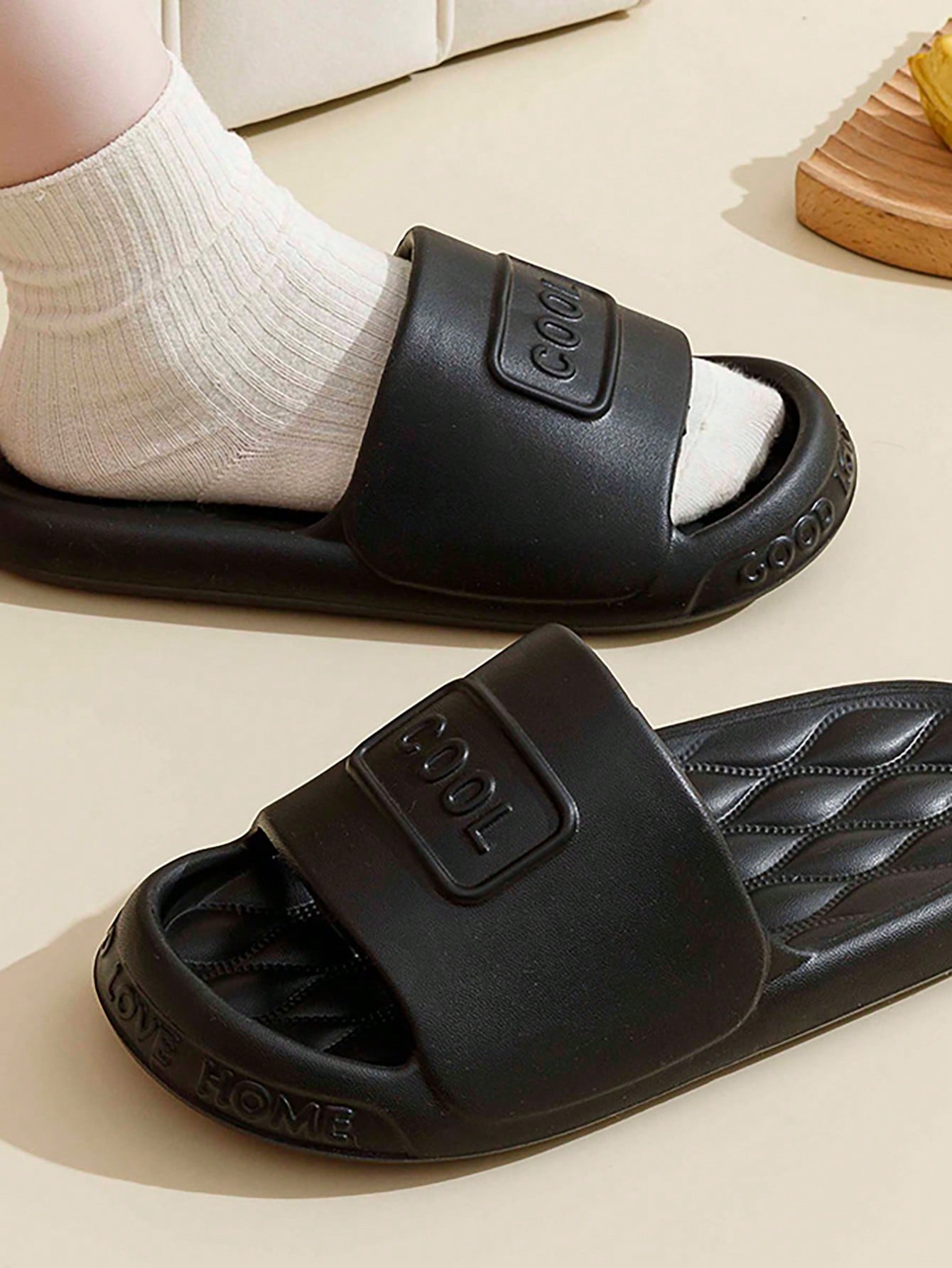 Men's Slip-Resistant Slippers For Indoor, Bathroom, Shower With Thick Sole, Kids Also Available