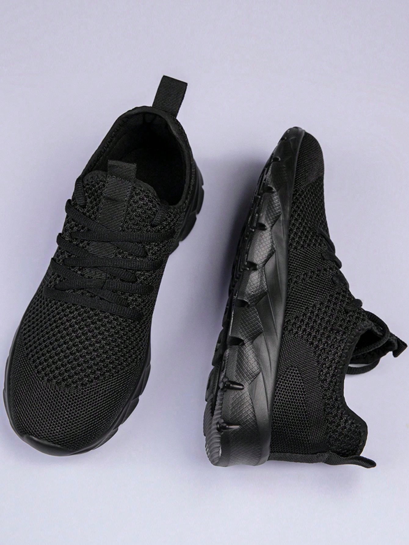 Women's  Comfortable Footwear Trainers Mesh Breathable Sneakers Outdoor Walking Shoes Fashion Casual Shoes Non Slip Flat Sports Shoes Black