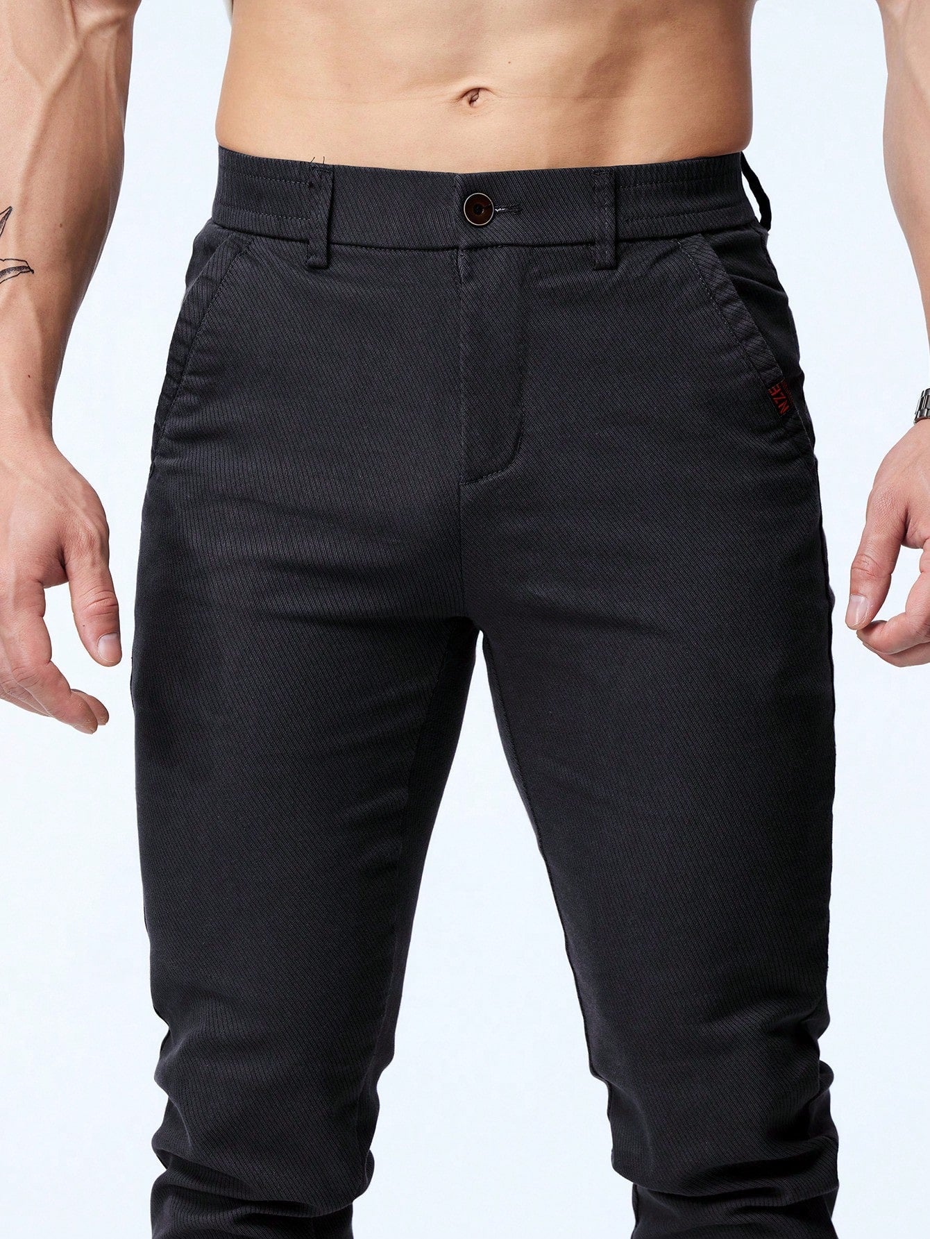 Men's Solid Color Straight Slim Fit Casual Pants