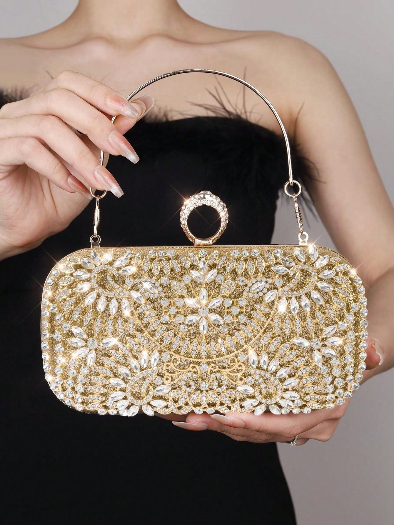 Women's Evening Bag, European And American Style Handheld Diamond Clutch, Formal Dress, Party, Prom