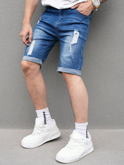 Manfinity EMRG Men's Ripped & Washed Denim Shorts