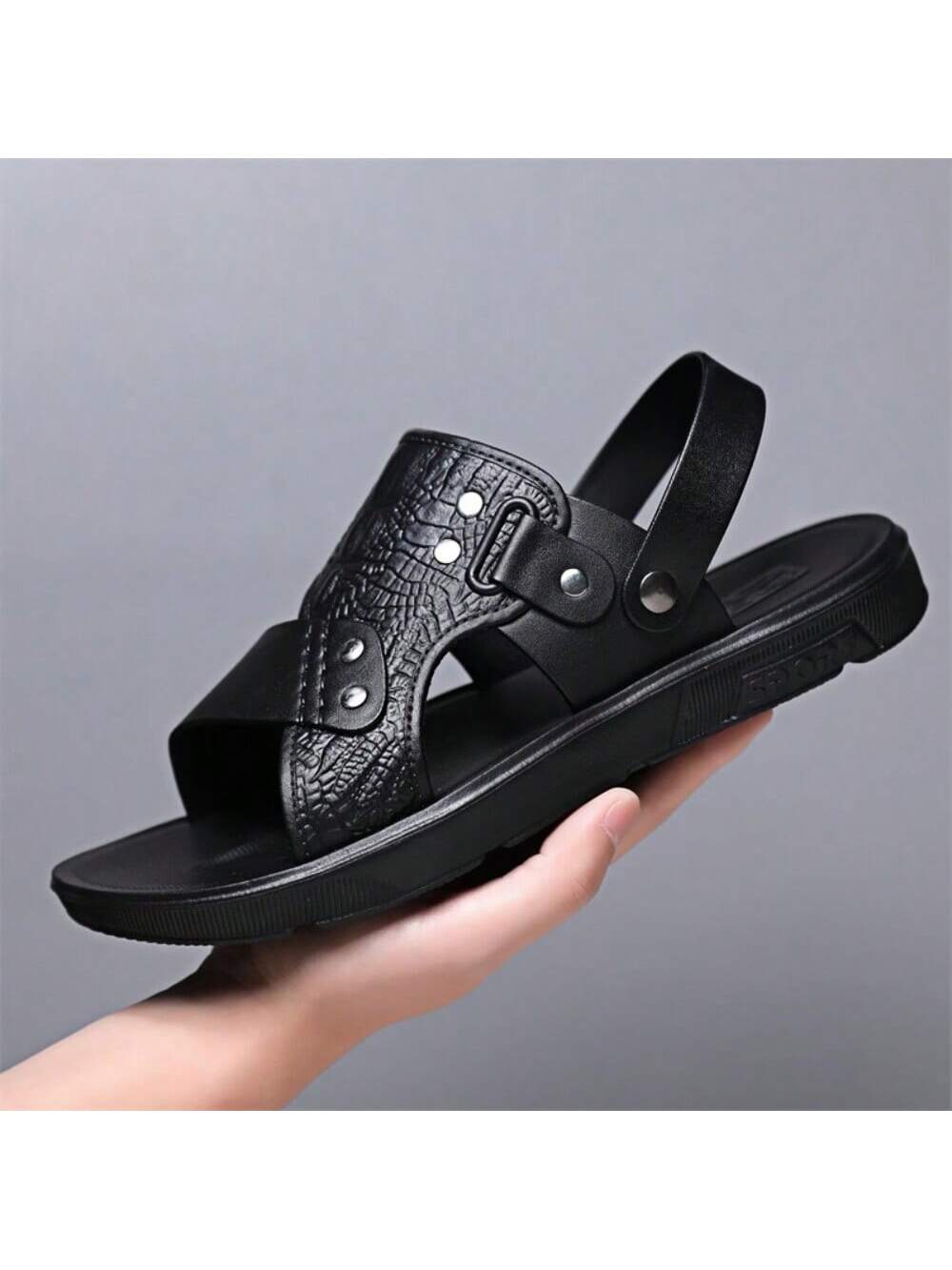 2024 New Men's Sandals, Summer Home & Driving Dual-Purpose Slip-On Slippers, Lightweight & Fashionable & Casual Beach Shoes, Wear-Resistant & Breathable & Anti-Skid & Waterproof, Two Style In One Shoes