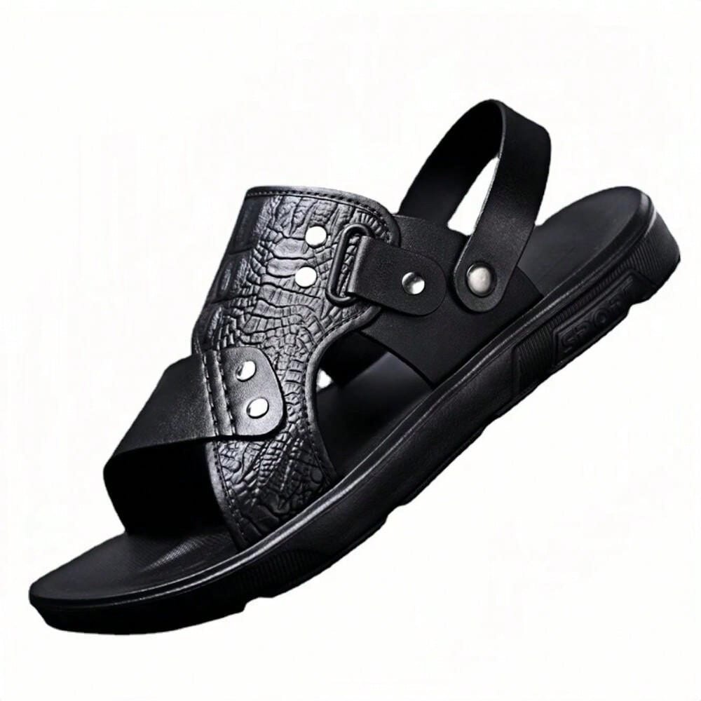 2024 New Men's Sandals, Summer Home & Driving Dual-Purpose Slip-On Slippers, Lightweight & Fashionable & Casual Beach Shoes, Wear-Resistant & Breathable & Anti-Skid & Waterproof, Two Style In One Shoes