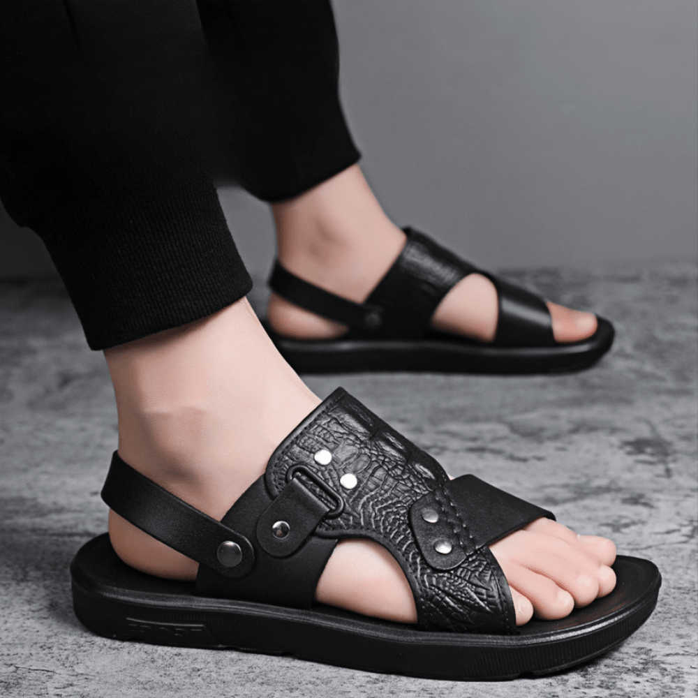 2024 New Men's Sandals, Summer Home & Driving Dual-Purpose Slip-On Slippers, Lightweight & Fashionable & Casual Beach Shoes, Wear-Resistant & Breathable & Anti-Skid & Waterproof, Two Style In One Shoes