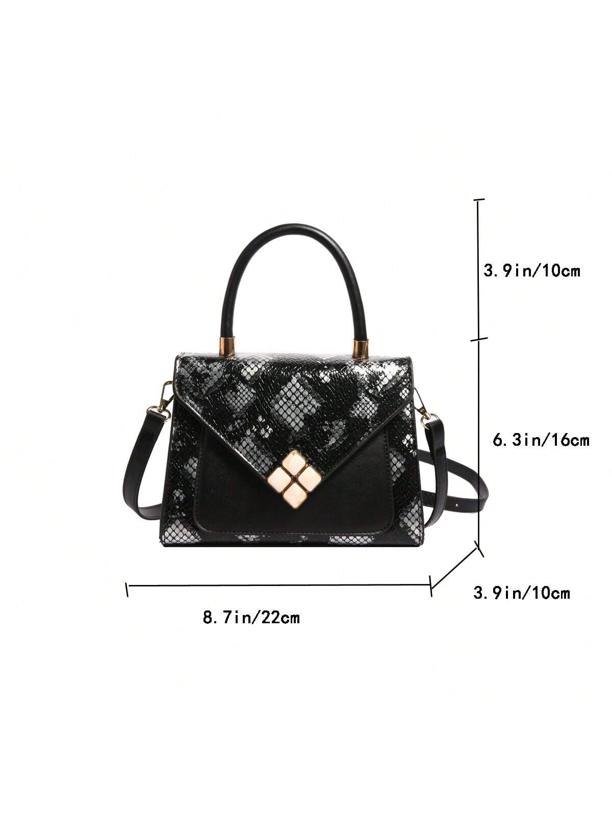 Vintage Alligator Patterned Zipper & Magnetic Buckle Closure Handheld/Shoulder/ Crossbody Bag For Women, Made Of Pu Leather