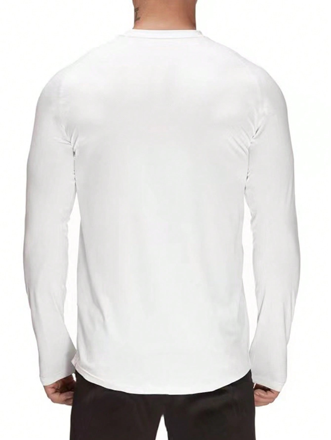 Men's Solid Color Round Neck Long Sleeve T-Shirt