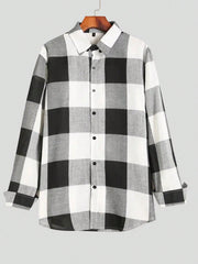 Men's Plaid Printed Long Sleeve Shirt