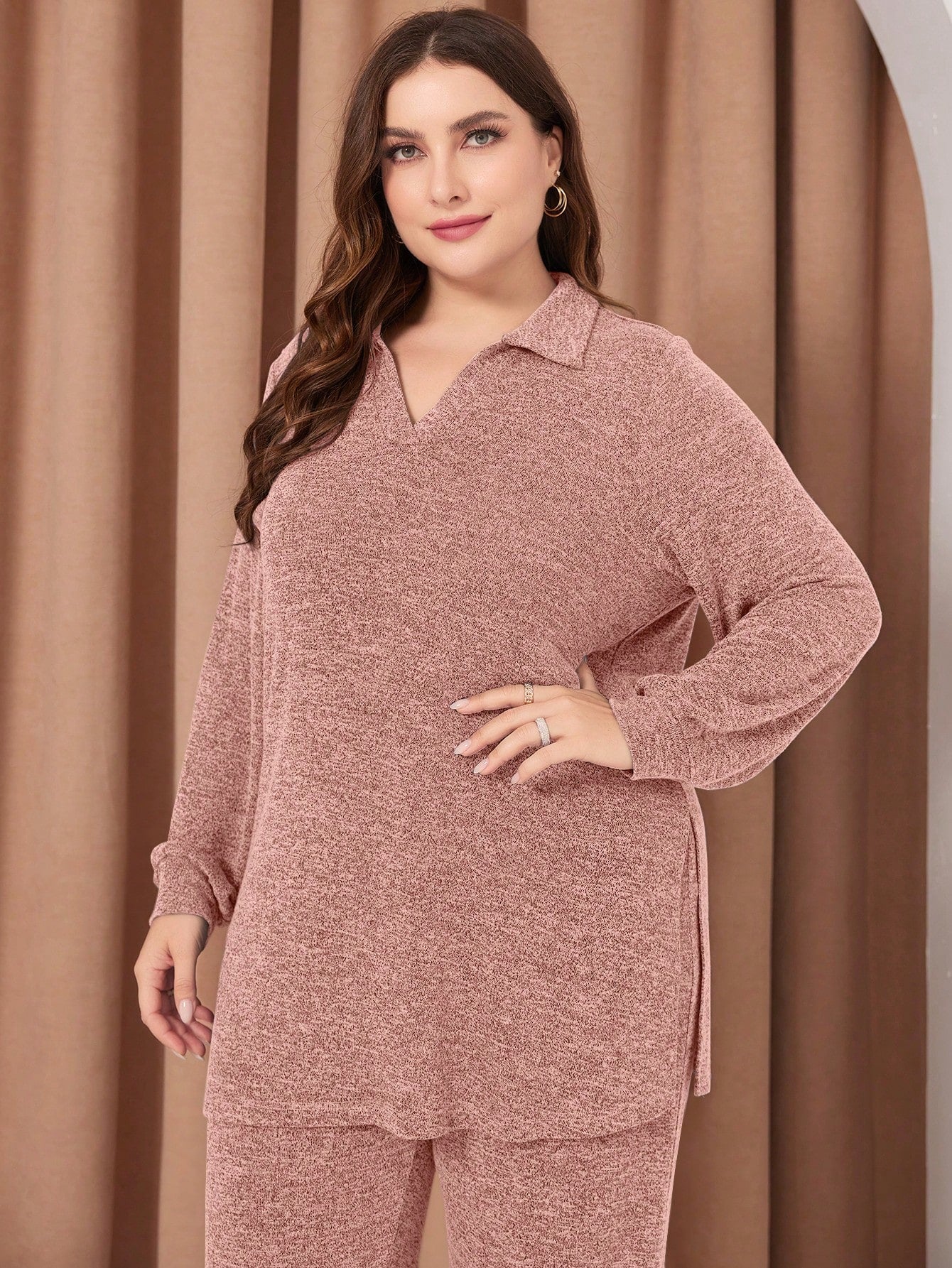 Mulvari Plus Size Loose And Casual 2-Piece Set