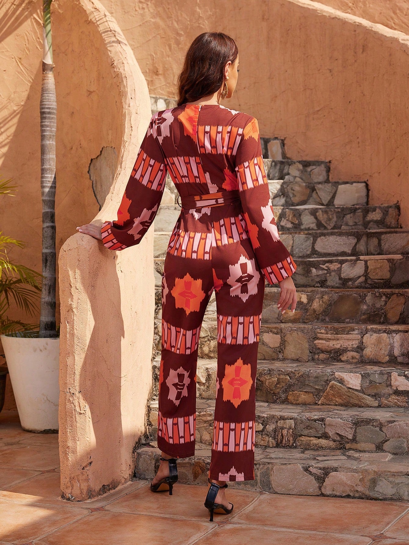 VCAY Women's Random Printed Jumpsuit