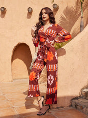 VCAY Women's Random Printed Jumpsuit