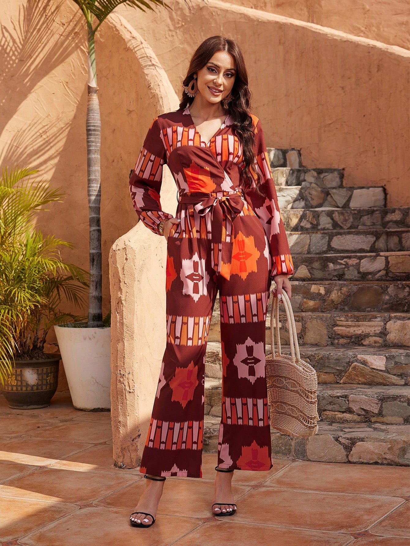 VCAY Women's Random Printed Jumpsuit