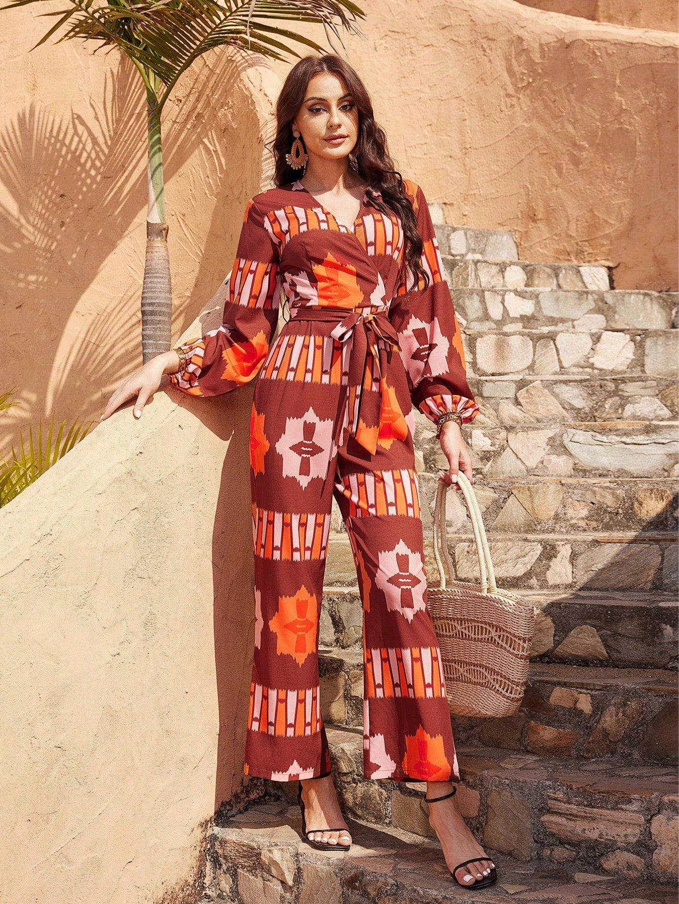 VCAY Women's Random Printed Jumpsuit