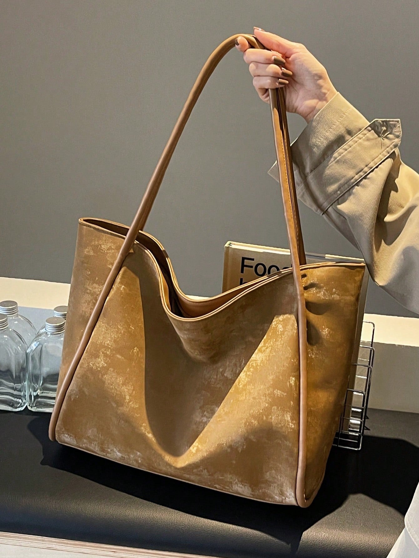 Women's Colorblocking Single Shoulder Tote Bag