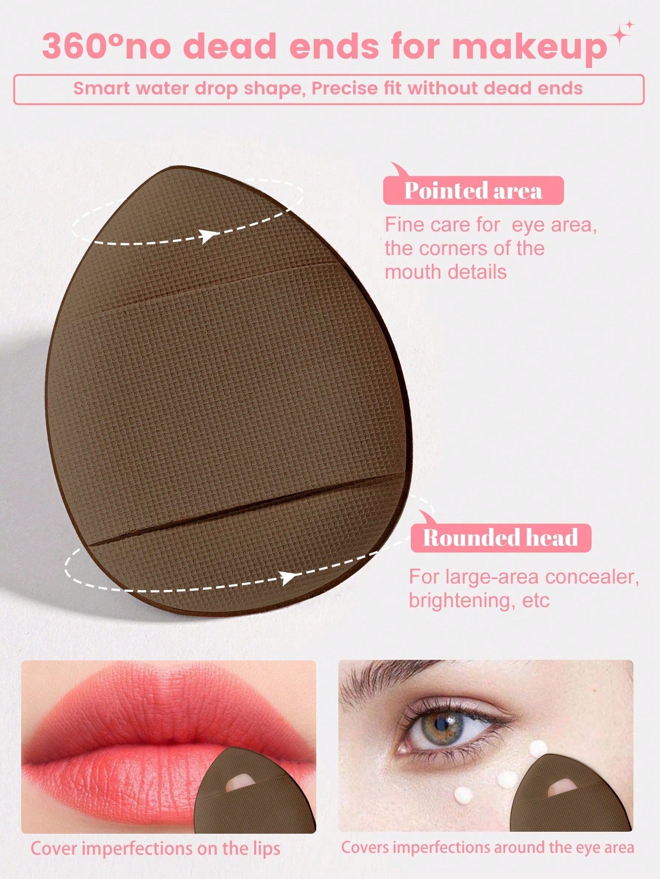 1pcs Storage Bucket+7PCS Makeup Sponge+9PCS Makeup Puff Set Soft Triangle Powder Mineral Puff For Face Makeup,Suitable For Cream & Powder Concealer, Loose Powder Makeup Applicator