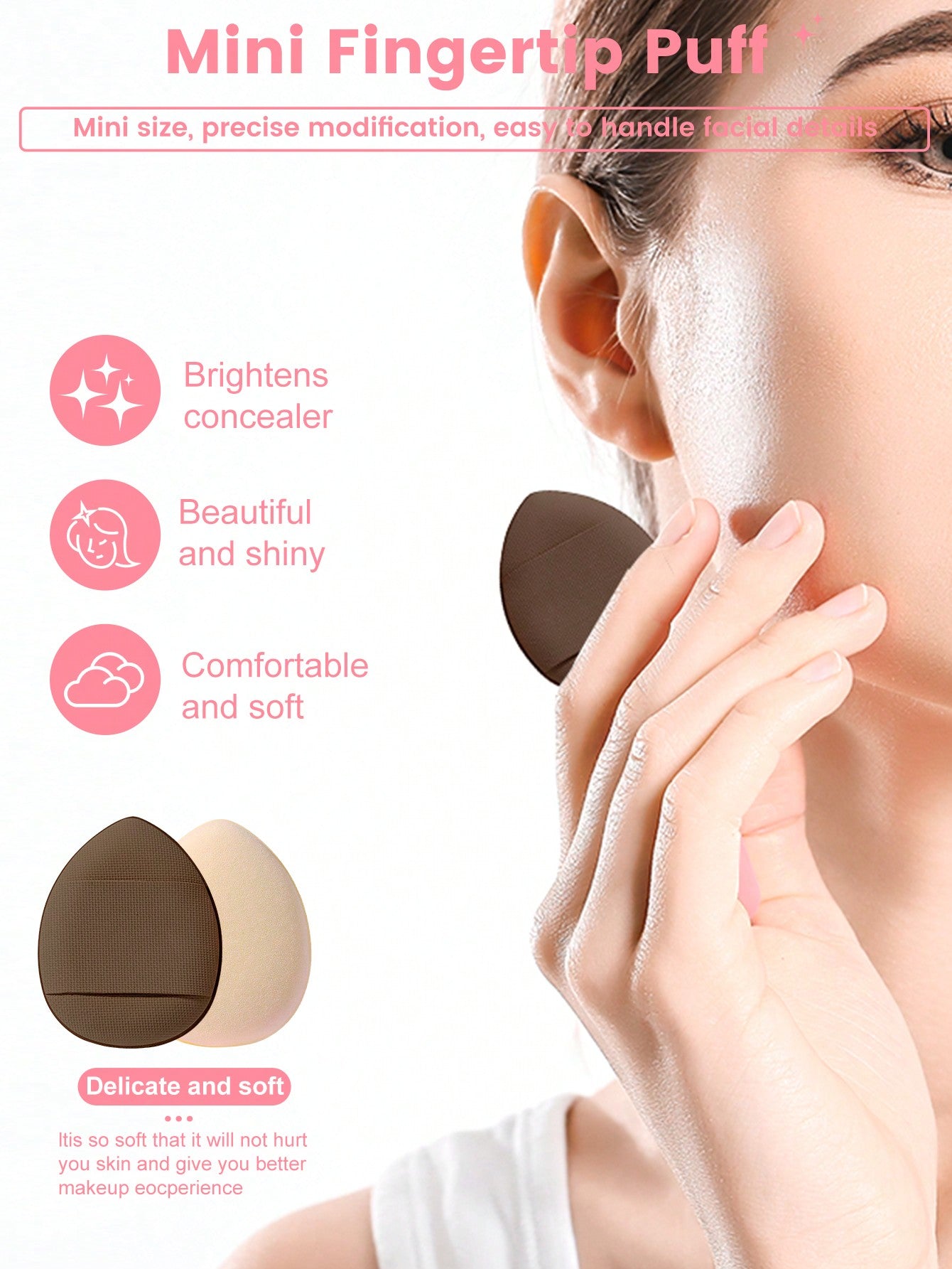 1pcs Storage Bucket+7PCS Makeup Sponge+9PCS Makeup Puff Set Soft Triangle Powder Mineral Puff For Face Makeup,Suitable For Cream & Powder Concealer, Loose Powder Makeup Applicator