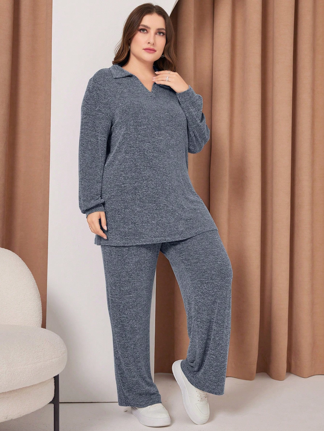 Mulvari Plus Size Loose And Casual 2-Piece Set