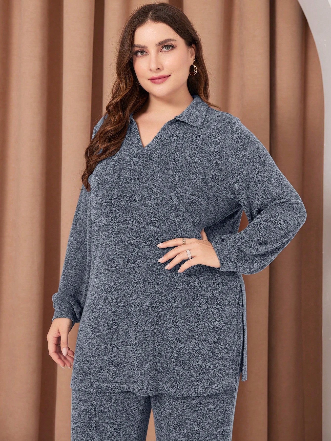 Mulvari Plus Size Loose And Casual 2-Piece Set