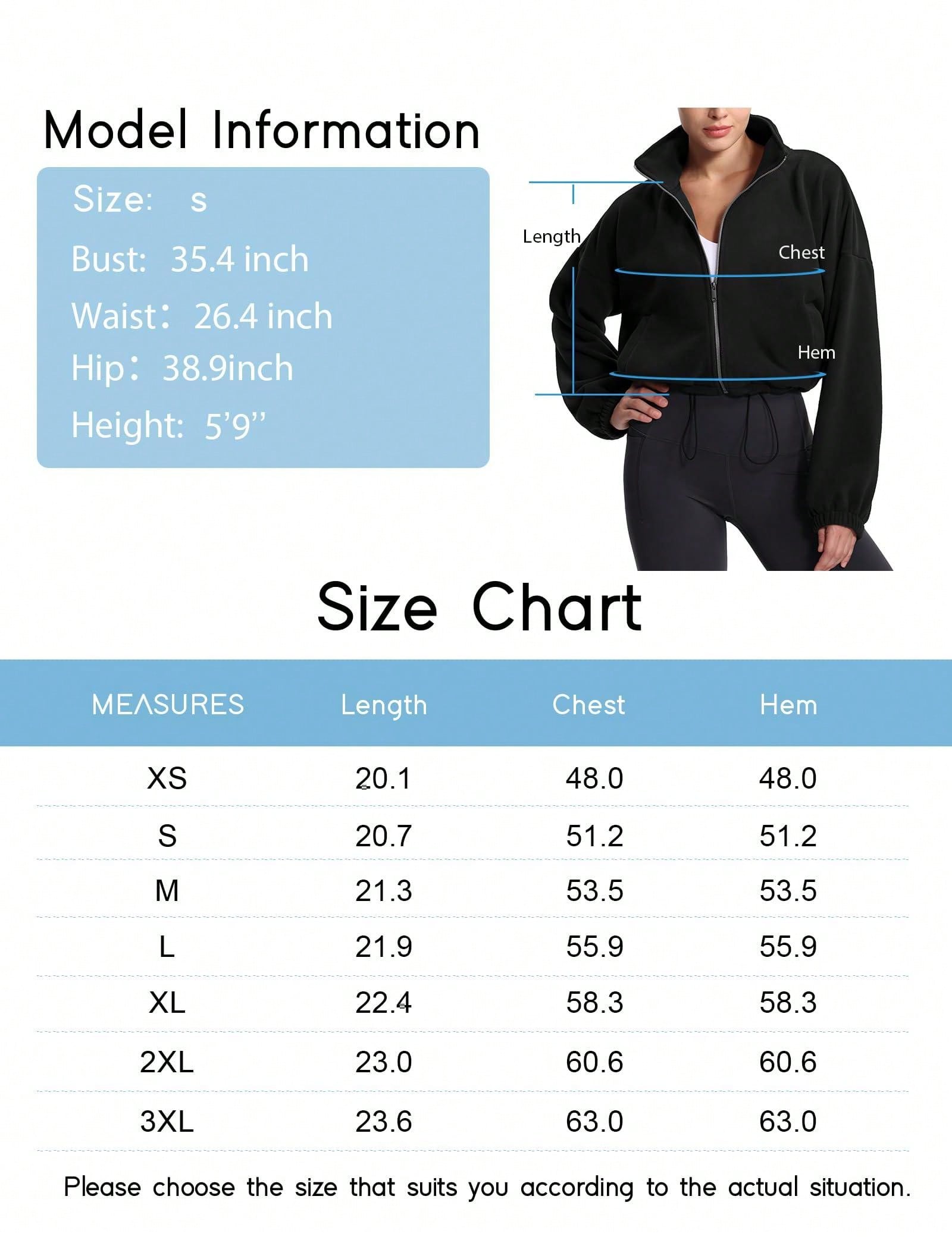 GEMCHO Women's Fleece Cropped Jacket Full Zip Stand Collar Workout Short Sherpa Coats With Pockets Drawstring Hem