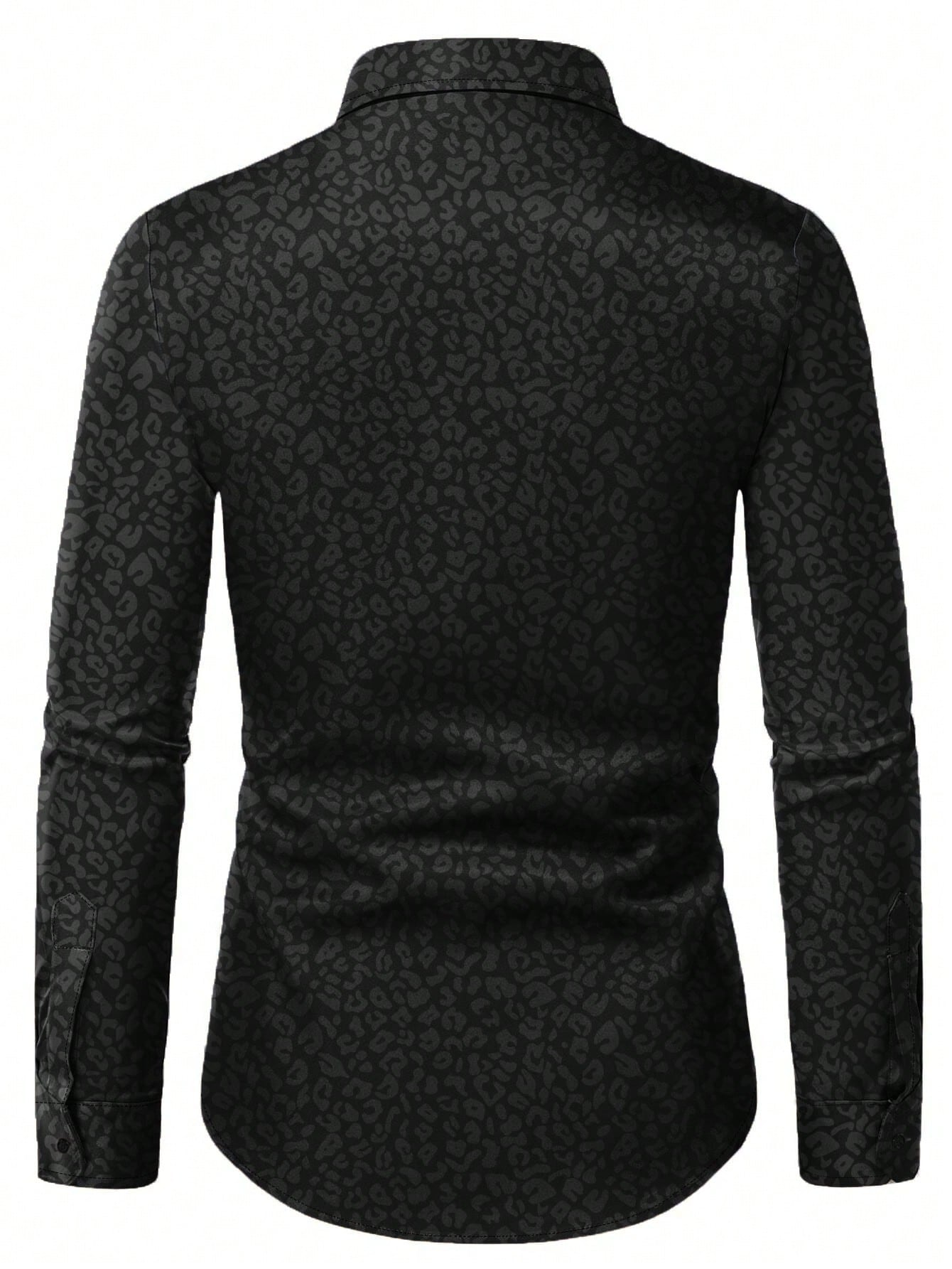 Men's Jacquard Button-down Long Sleeve Shirt