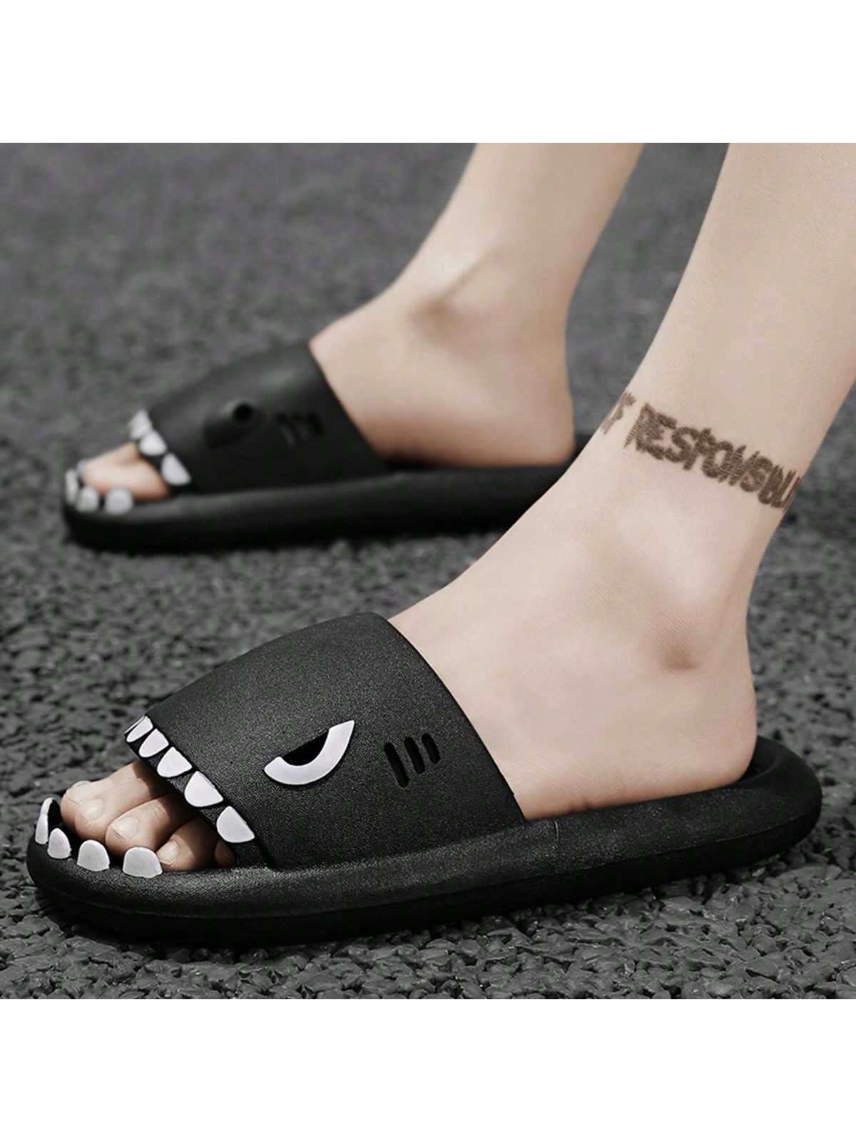 Shark-Shaped Men's Slippers With Non-Slip & Anti-Odor Design, Perfect For Summer Outdoor Activities And Beach Wear