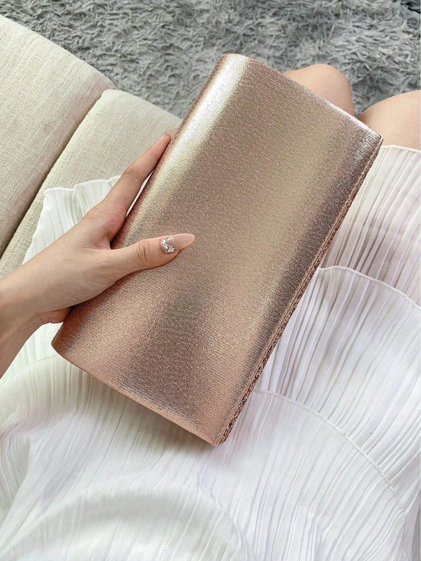 Shiny Evening Clutch, Elegant Fashion Envelope Bag, Ladies' Wedding Handbag For Party And Dancing