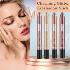 12 Pcs Eyeshadow Stick Set,Long Lasting Glitter Multi-Use Eyeliner Pencil &Eyeshadow Makeup Stick with Sharpener