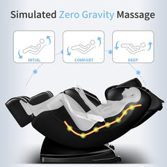 ZONEEAKO Zero Gravity S Track Chair Massage,Airbag Massage Chairs Recliner Rolling Massage Chair with Manual-Wired Control,Heat Function