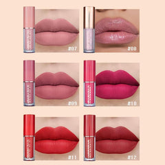 12 Colors 2.5ml Lip Gloss Set Matte Pearlescent Non-Sticky Lip Glaze Lipstick