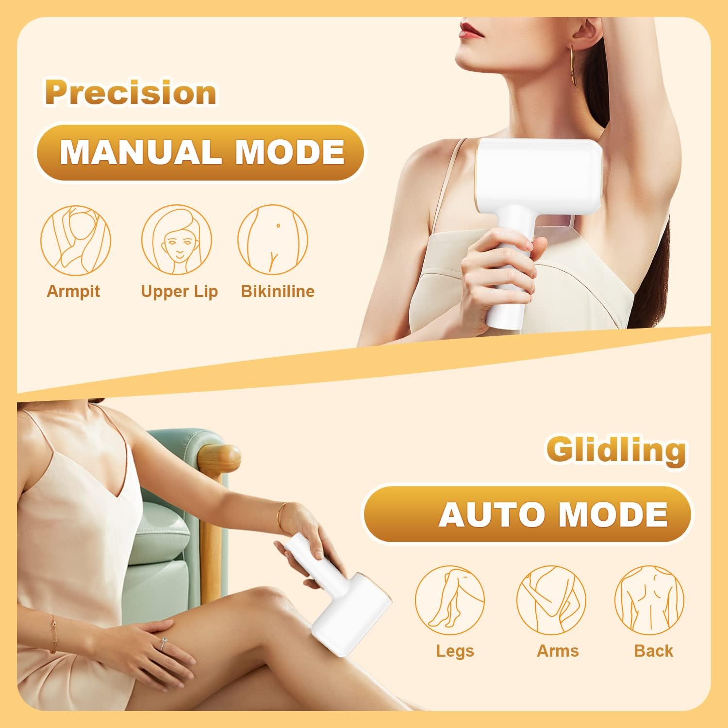 LOVNOV Laser Hair Removal for Women and Men, IPL Hair Removal with Ice Compress System, Permanent Hair Remover At Home, 999,999 Flashes, Painless, Safe, Cleared for Facial Bikini Whole Body